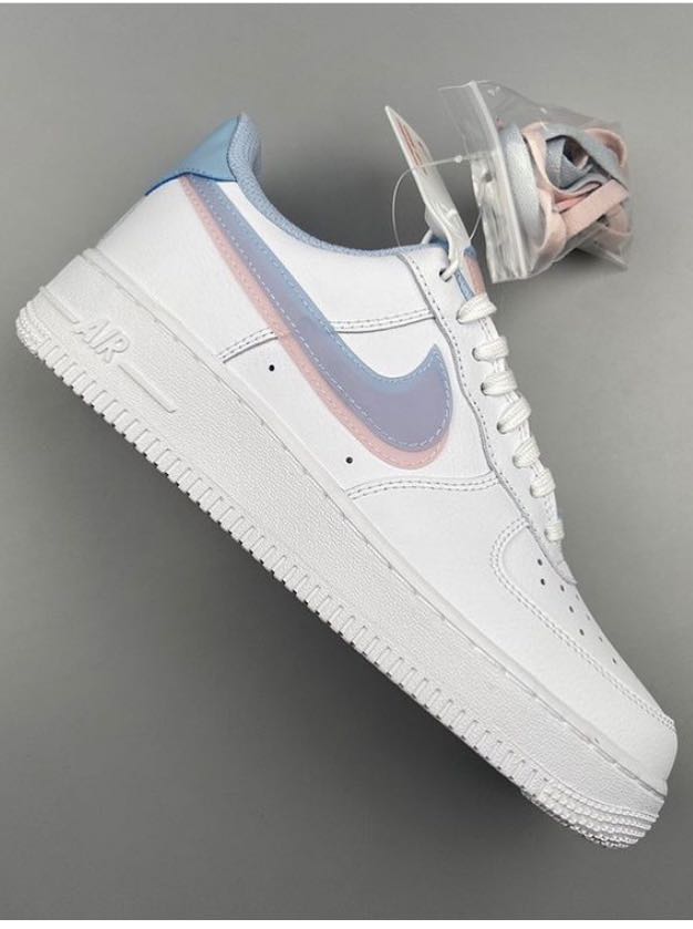 white blue pink air force 1