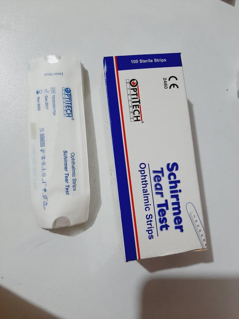 Optitech Schirmer Tear Test Fluorescein Sodium Ophthalmic Strips Usp Health Nutrition Medical Supplies Tools On Carousell