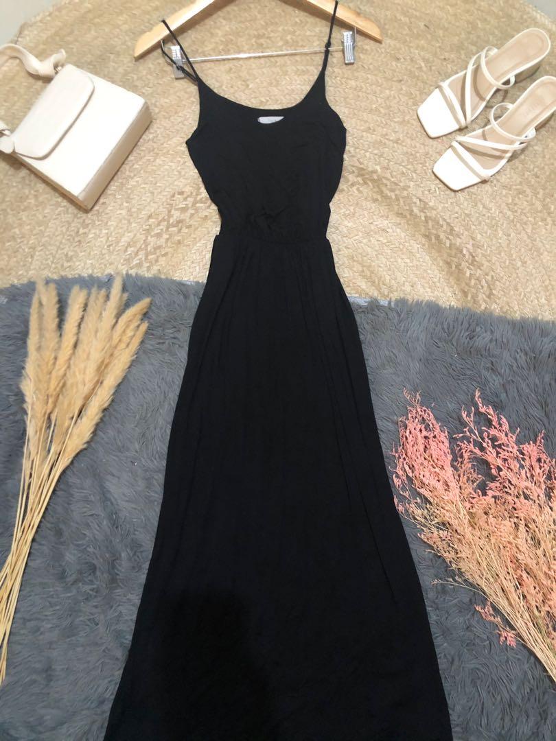 plain black maxi dress