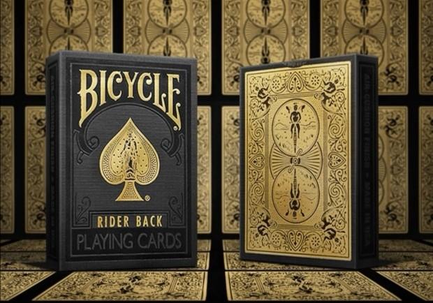 Black Gold Bicycle Rider Back Black Poker Cards Bicycle Black Gold