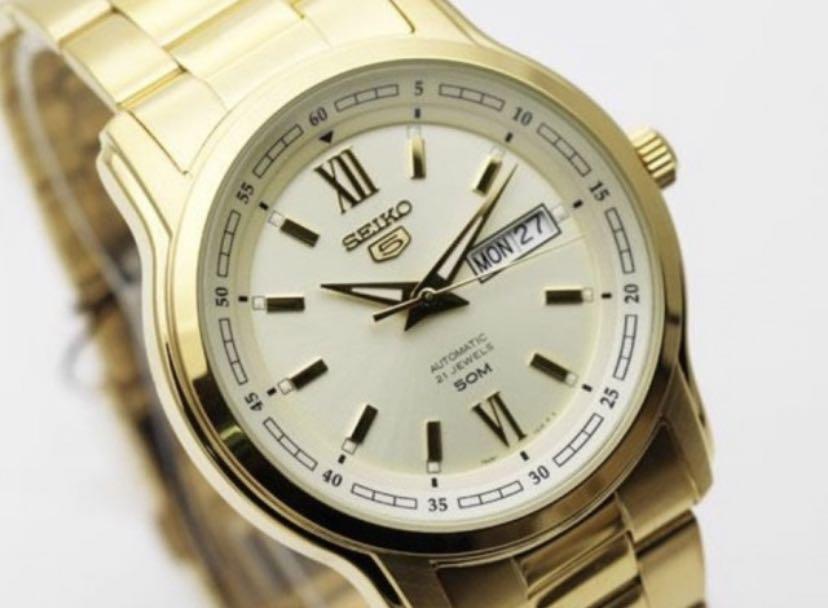 Seiko 5 SNKP20 Automatic Gold Tone SNKP20K1 Dress Watch Brand New