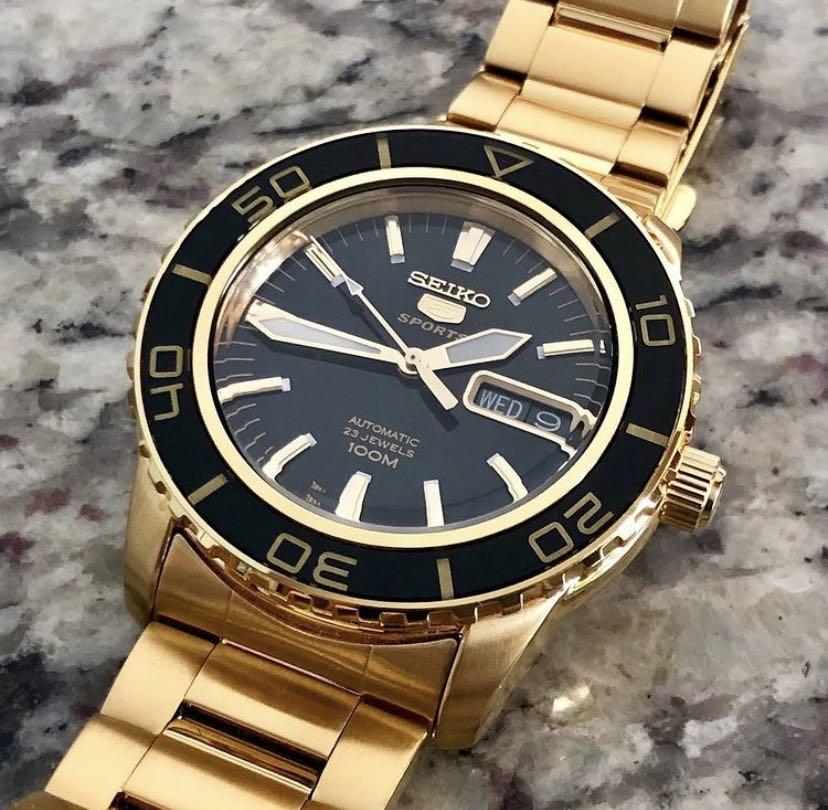 Seiko 5 Sports SNZH60 Fathoms Gold Tone Automatic Watch SNZH60K1 Brand New,  Men's Fashion, Watches \u0026 Accessories, Watches on Carousell