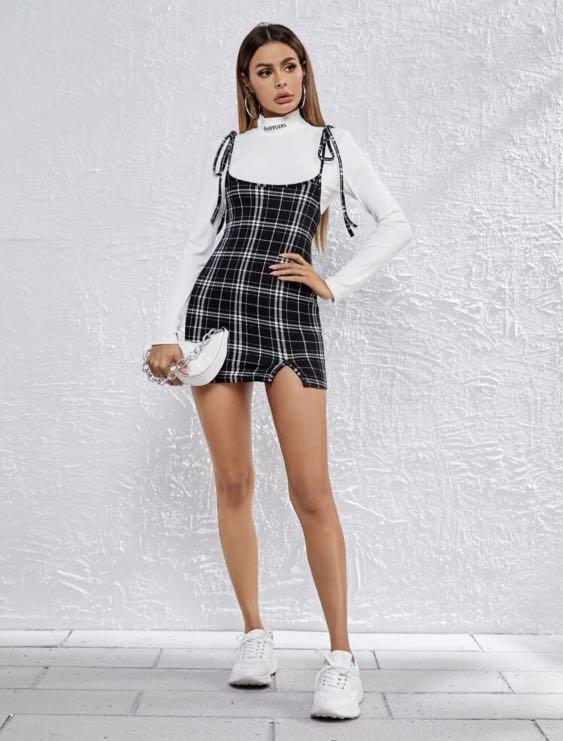 Gingham overall clearance skirt