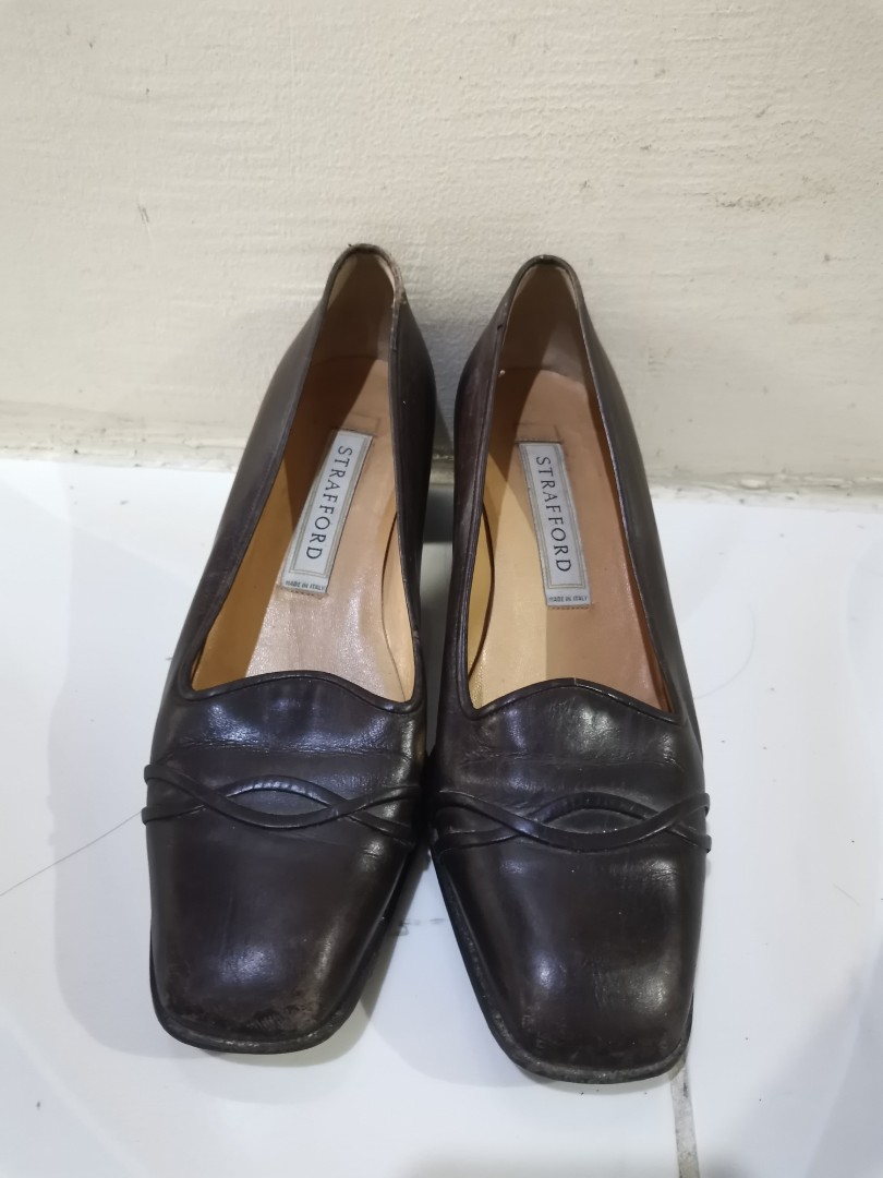 Strafford Brown Leather Shoes, Women's Fashion, Footwear, Heels on ...