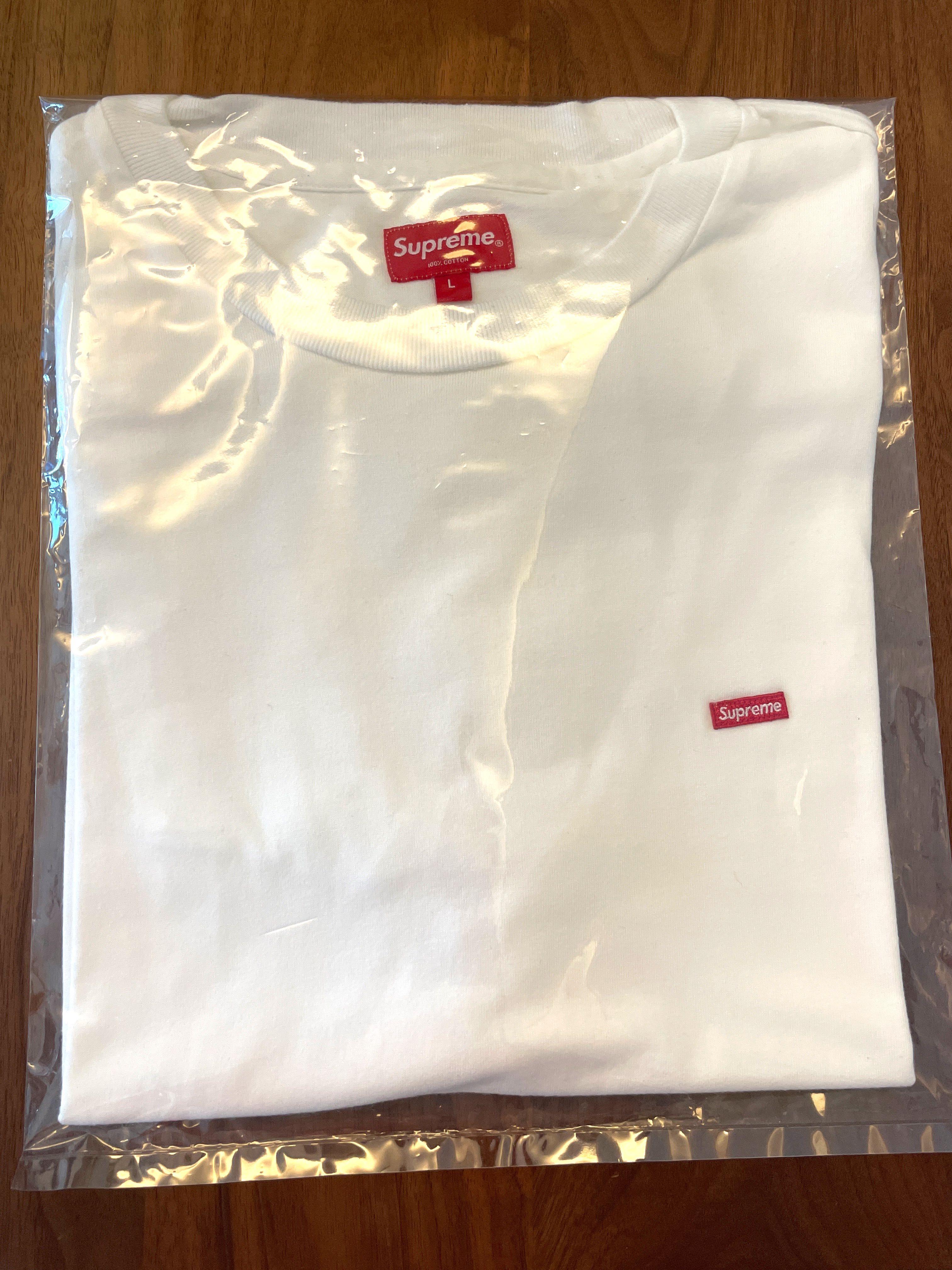 🔥Supreme Small Box Logo White Tee / L /, 男裝, 外套及戶外衣服