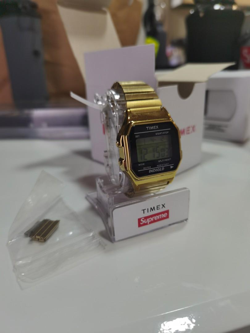 Supreme Timex Digital Watch Gold, Men's Fashion, Watches 