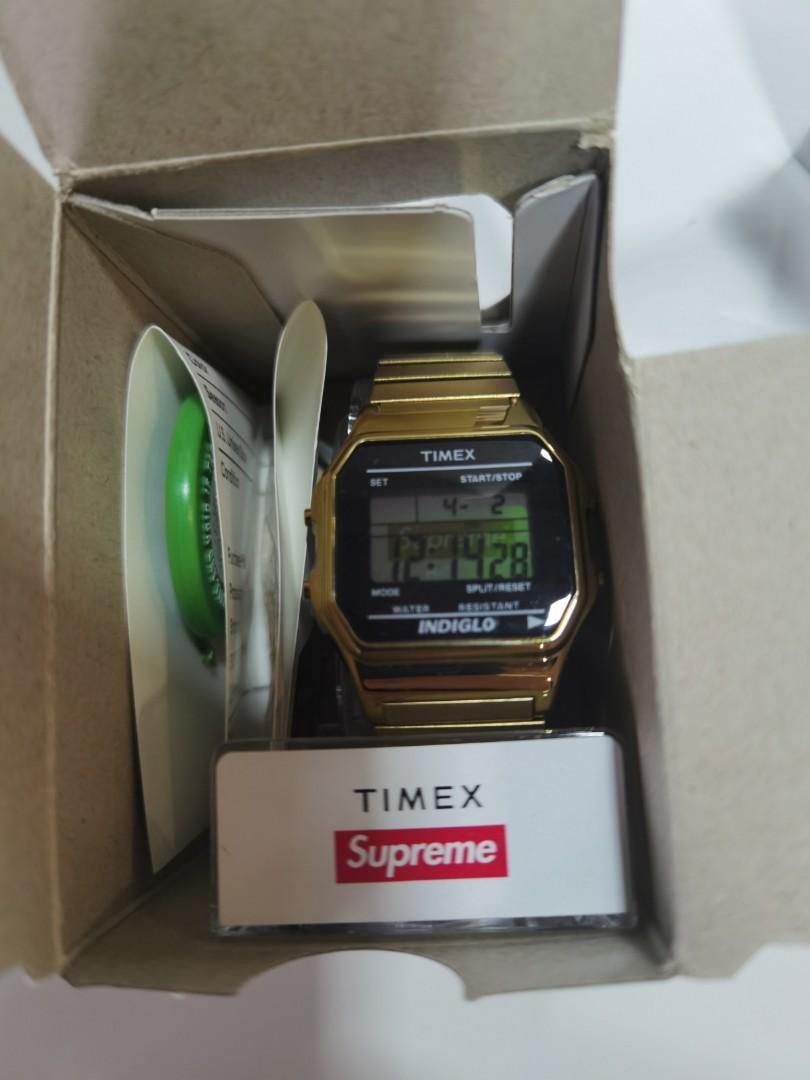 Supreme timex online digital watch gold