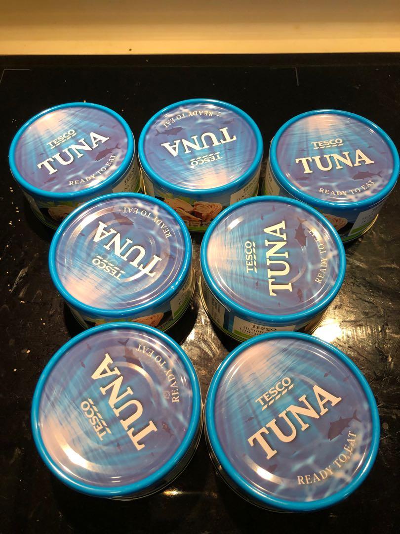 Tesco tuna chunks in olive oil (7 cans), Food & Drinks, Packaged