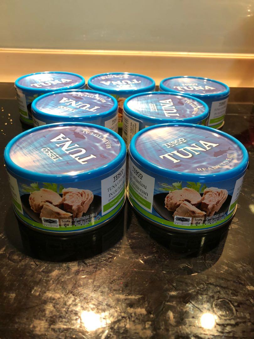 Tesco tuna chunks in olive oil (7 cans), Food & Drinks, Packaged