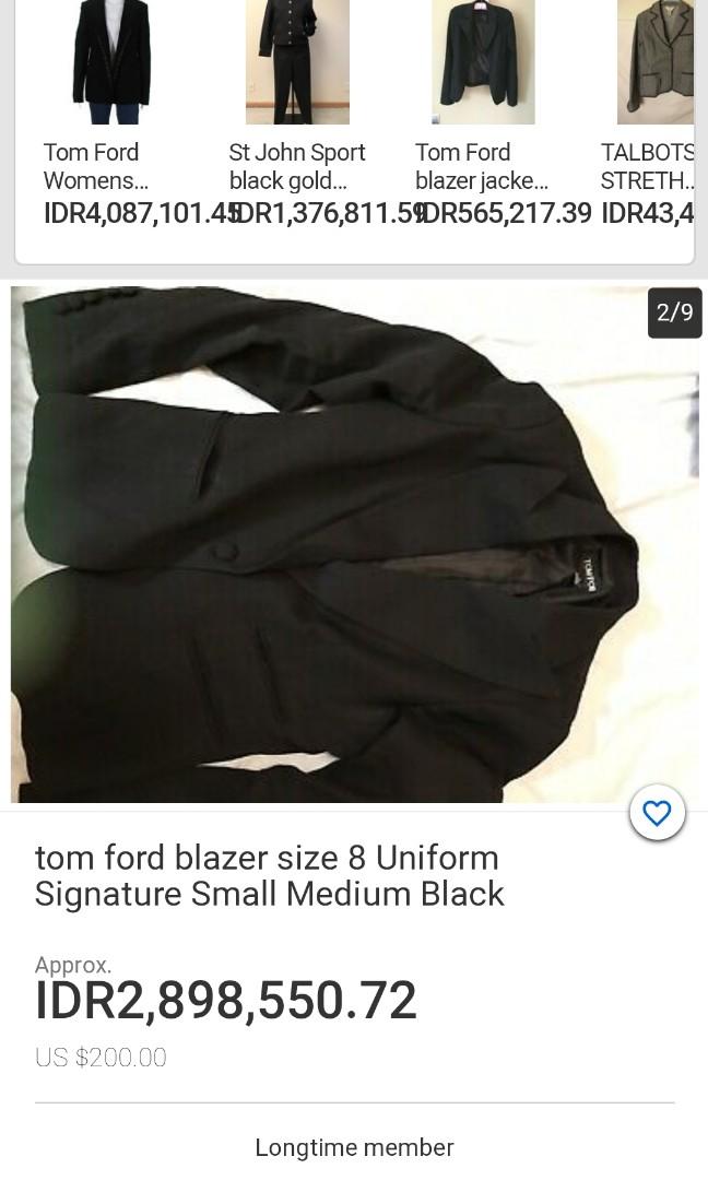 TOM FORD uniform woman blazer, Fesyen Wanita, Pakaian Wanita, Baju Luaran  di Carousell