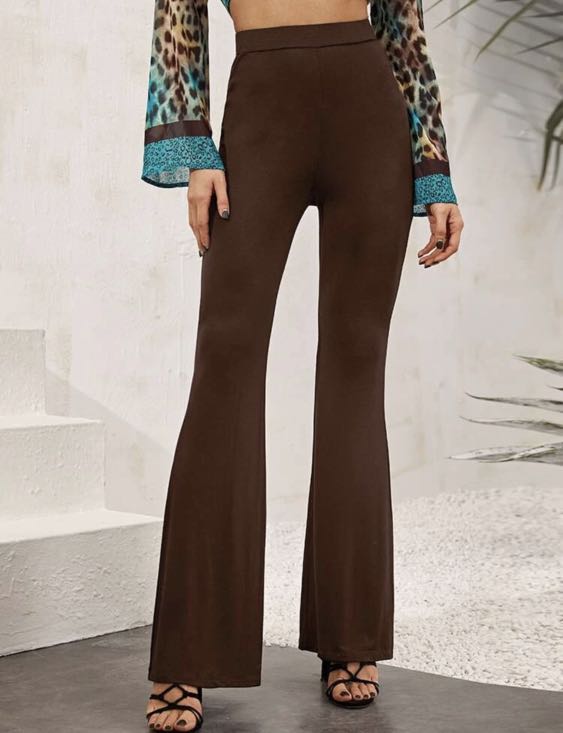 Brown Flare Pants, Women's Fashion, Bottoms, Jeans & Leggings on Carousell