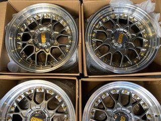 17"x8 BBS Mesh QC1286 Mags 4Holes pcd 100-114 hyperblack