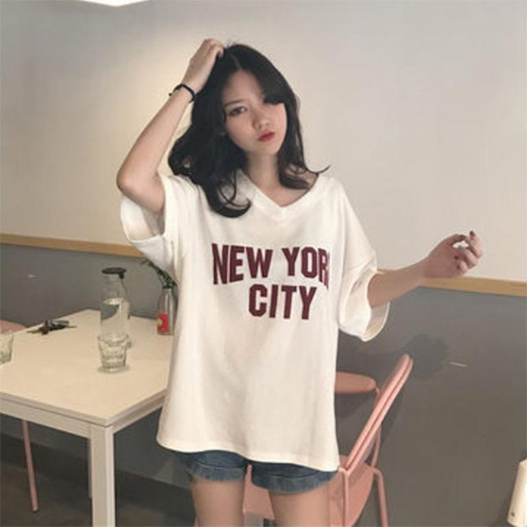 READY STOCKS NEW Ladies White Loose T Shirt Casual Women s Blouse Short sleeves Women s Fashion Tops Other Tops on Carousell