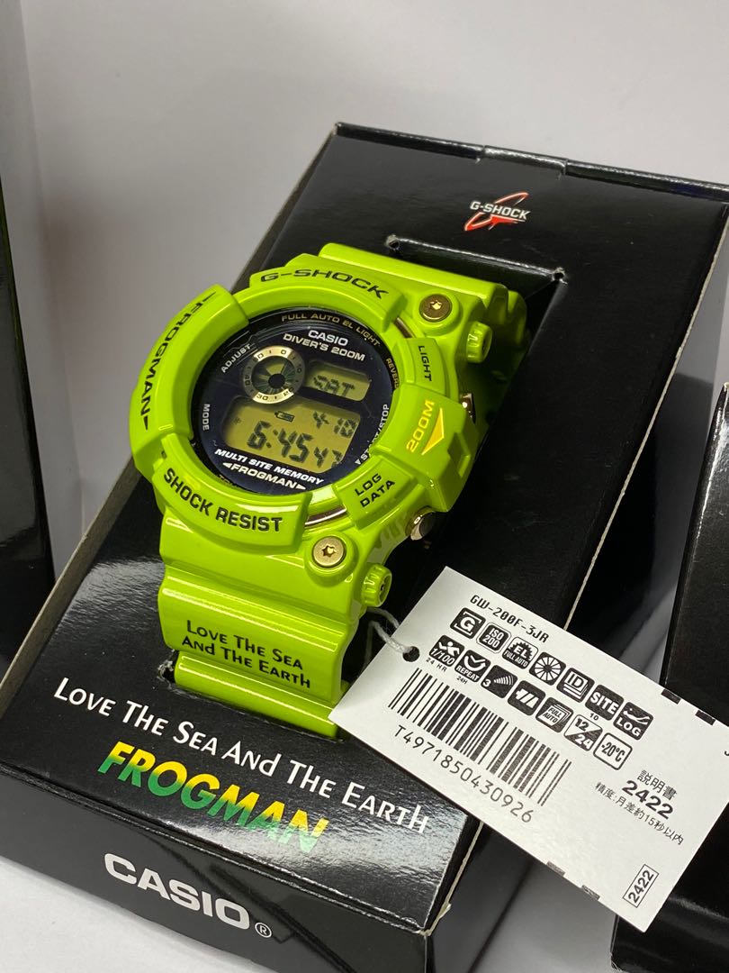 超可爱の ♪1093CASIO G-SHOCK FROGMAN GW-200F-3JR雨蛙 腕時計