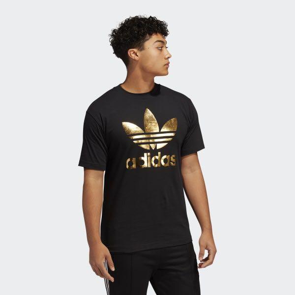 Adidas gold trefoil shirt clearance