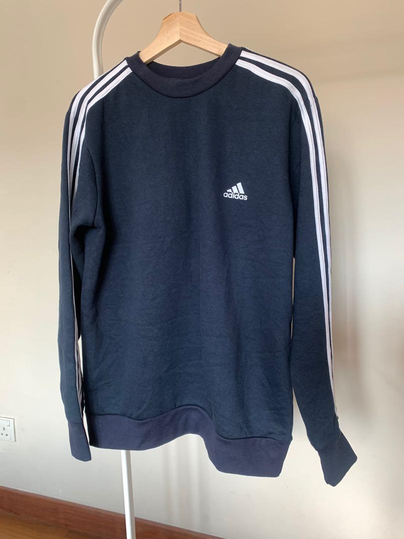 navy blue adidas crew neck