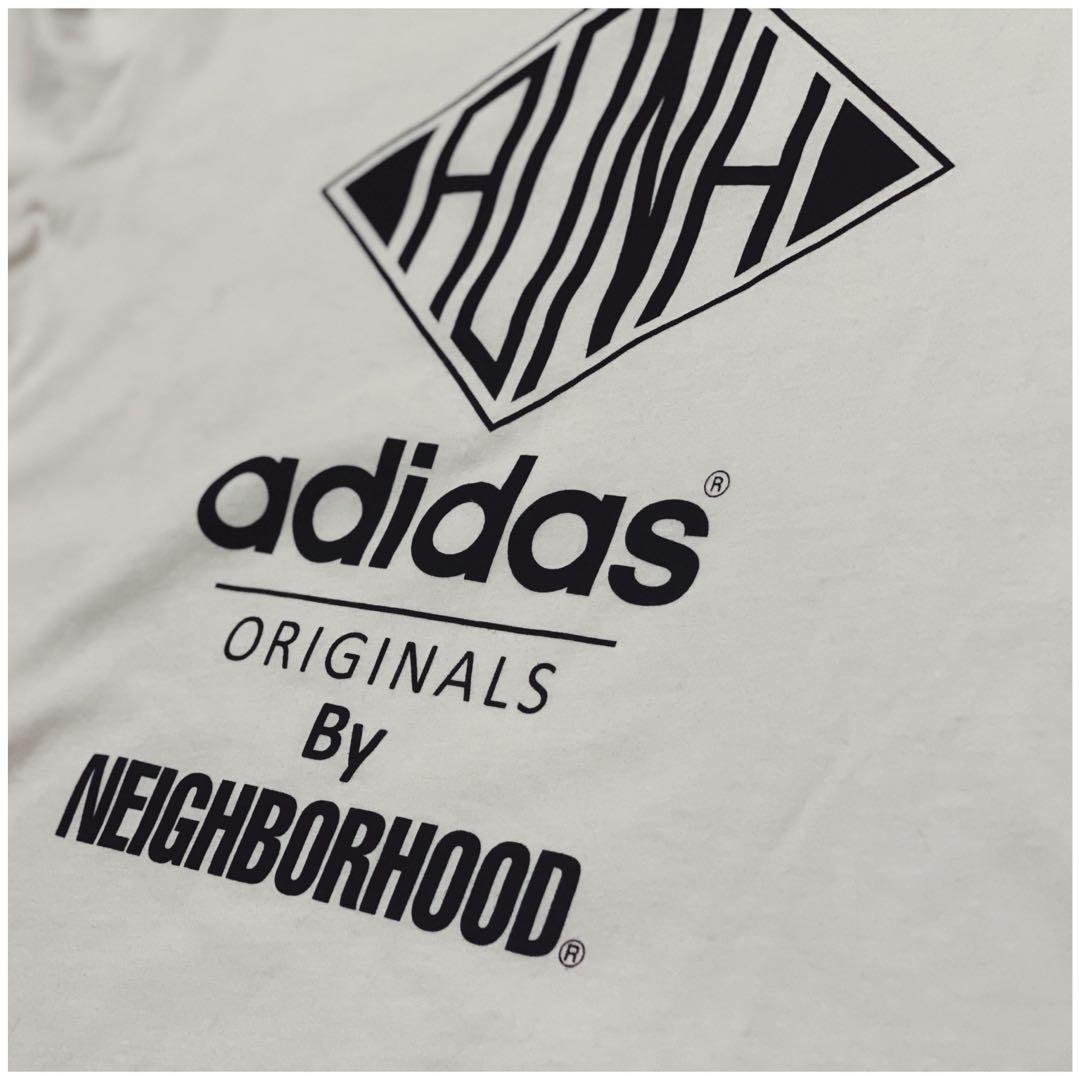 ADIDAS ORIGINALS x NEIGHBORHOOD NBHD MENS WHITE LOGO SHORT SLEEVE TEE