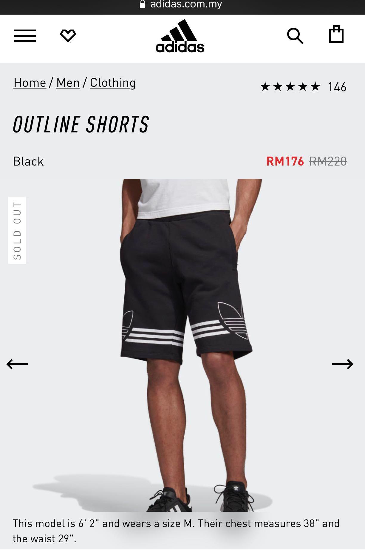 Adidas Outline Short Pants Men s Fashion Bottoms Shorts on