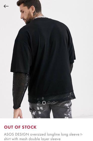 ASOS DESIGN oversized long sleeve double layer t-shirt in black