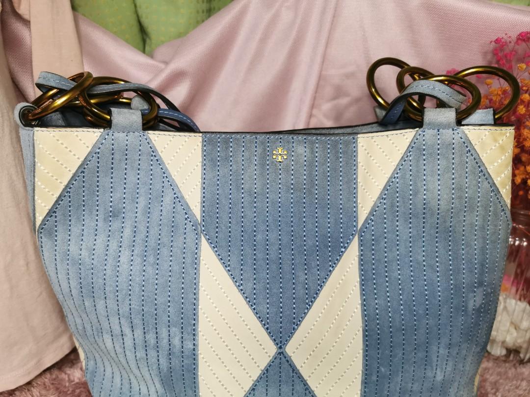 Closing Sale Authentic Tory Burch Farrah Patchwork Tote Preloved Women S Fashion Bags Wallets Shoulder Bags On Carousell