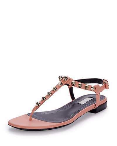 Authentic Second Hand Balenciaga Studded TStrap Sandals PSS98200002   THE FIFTH COLLECTION