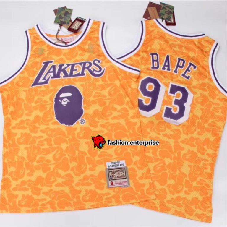 BAPE x Mitchell & Ness Lakers ABC Basketball Swingman Jersey (FW19) - –  Reborn.