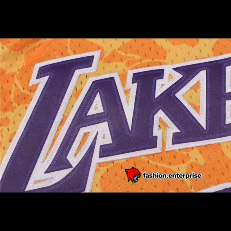 Bape x Mitchell & Ness Lakers ABC Basketball Swingman Jersey 'Purple' | Men's Size XL