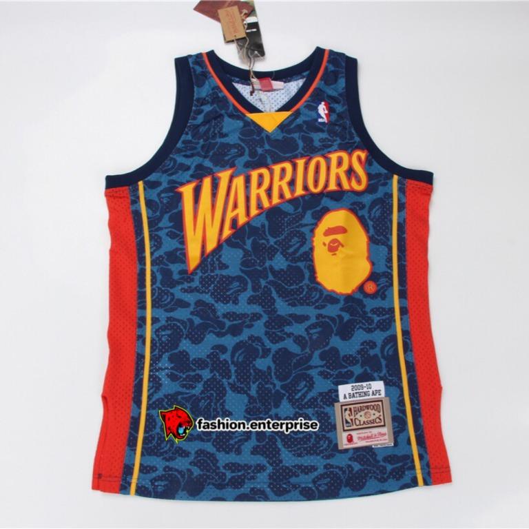 BAPE x Mitchell Ness Warriors ABC Basketball Swingman Jersey