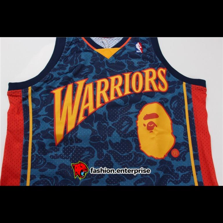 BAPE x Mitchell & Ness Warriors ABC Basketball Jersey