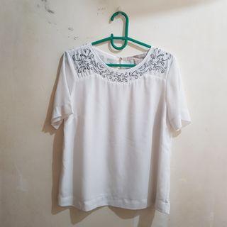 Bejeweled White Blouse