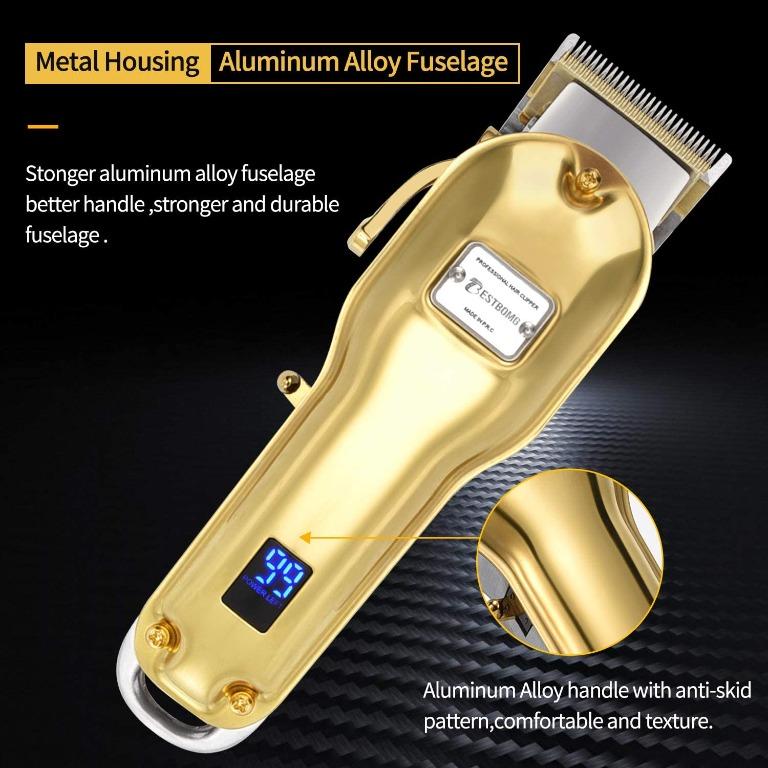 BESTBOMG Hair Clippers for Men Professional, 6000RPM Cordless Hair Trimmer Clippers Set with 2500mAh Battery, LED Display, Electric Beard Tr - 2