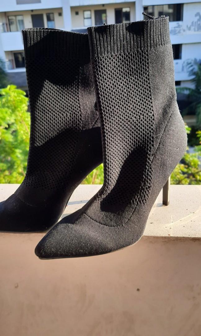 Black Forever 21 Knit ankle boots Women s Fashion Footwear
