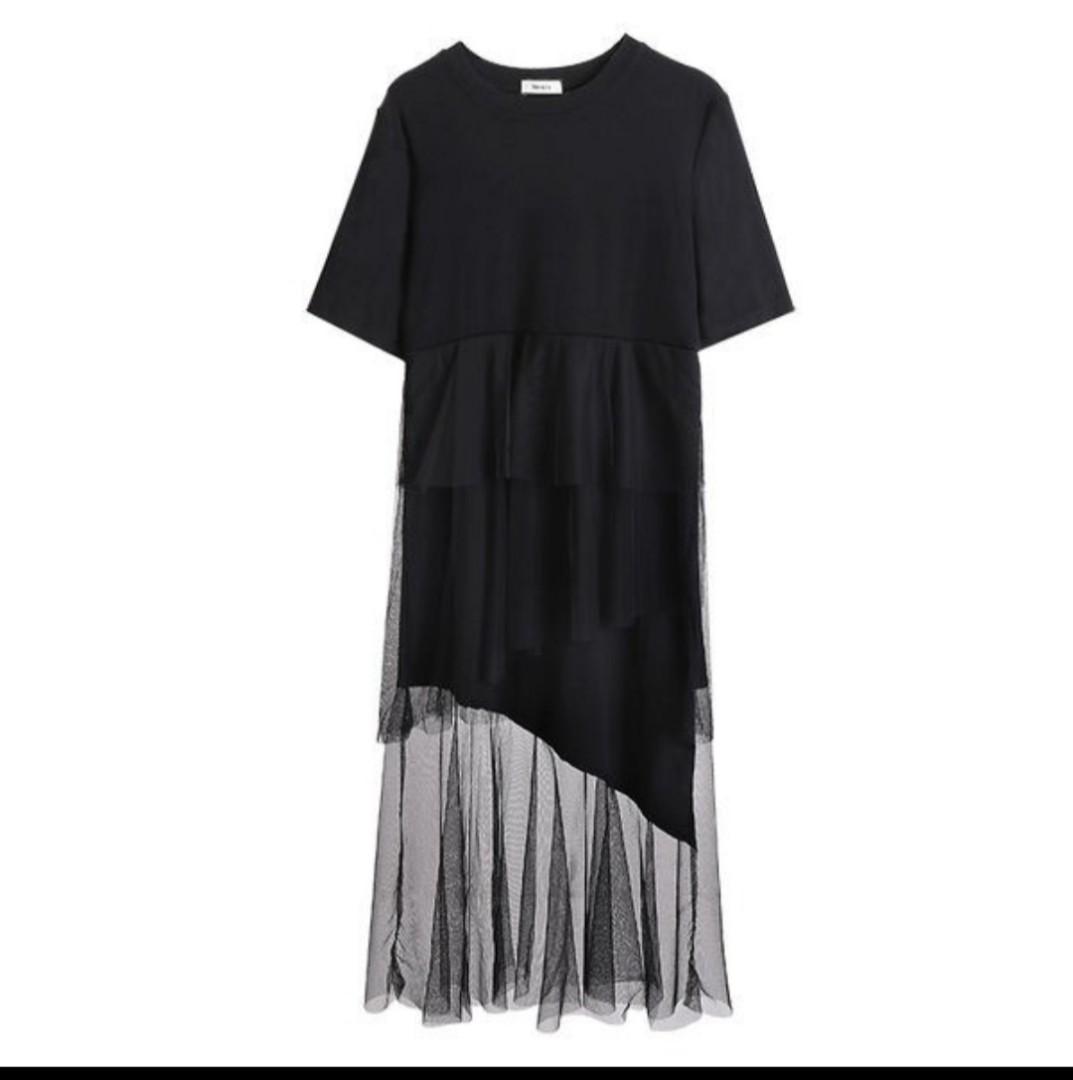 Black Tulle Shirt Dress