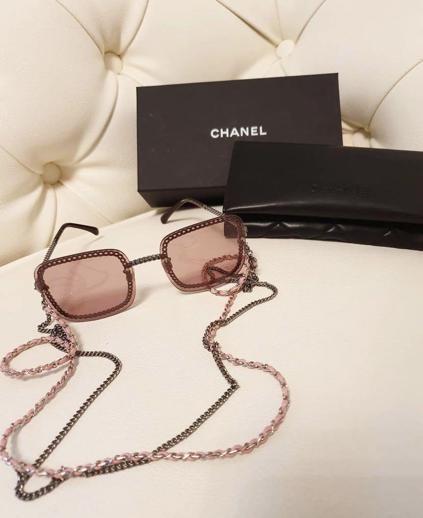 Sunglasses Chanel  Chain embellished brown round sunglasses  CH4245C3953