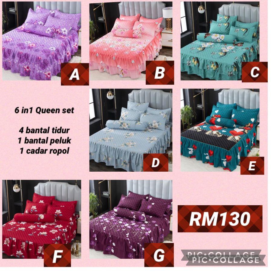 Cadar ropol Viral set 6in1, Home u0026 Furniture, Home Décor on Carousell