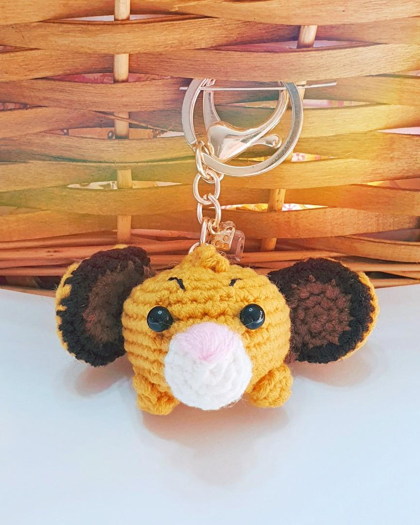 Disney Simba Amigurumi Crochet Keychain, Hobbies Toys