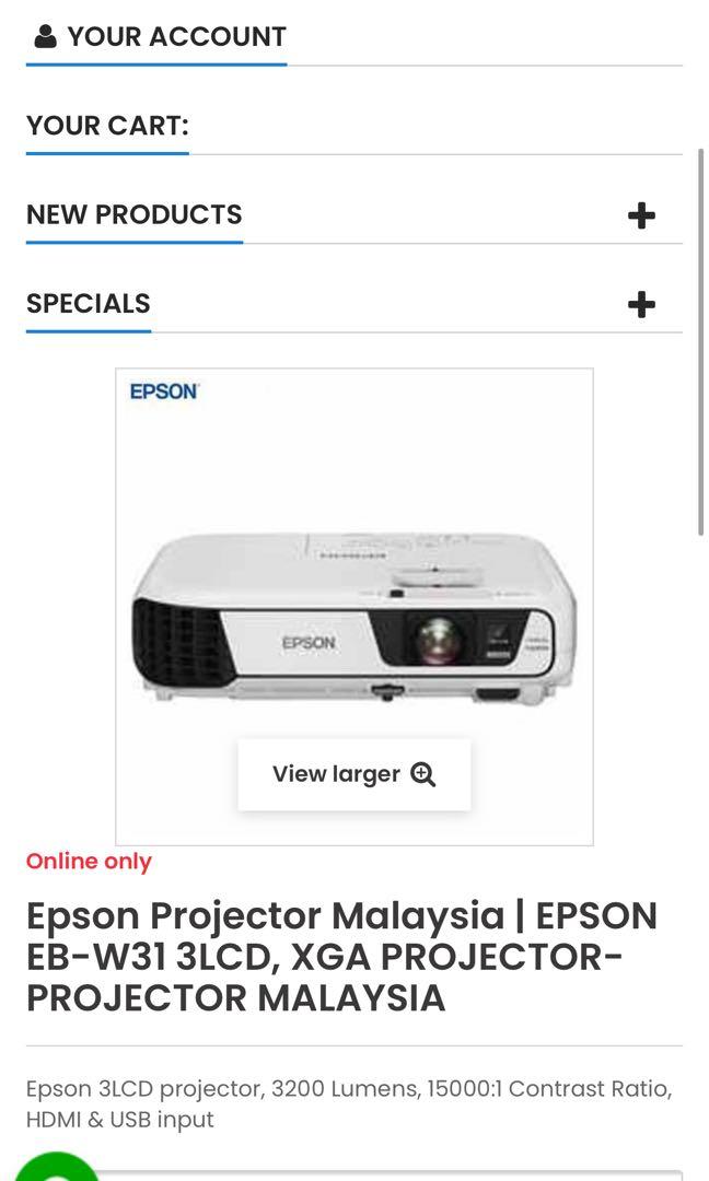 Epson eb-s04 projector, Computers & Tech, Printers, Scanners