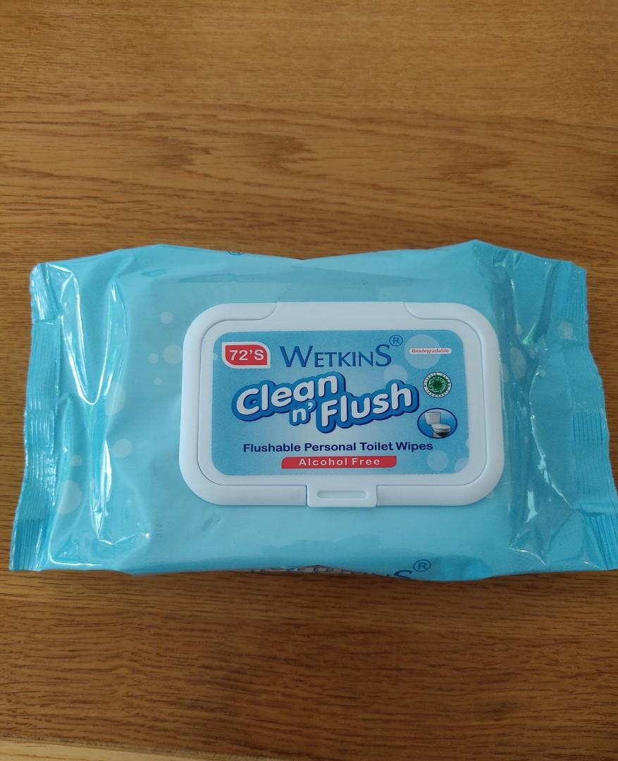 Flushable Wet Wipes / Toilet Wipes / Wet Tissues (alcohol free) 72s
