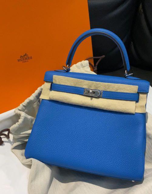 Hermes Kelly 28 Blue Zanzibar Togo PHW #A SKL1545 – LuxuryPromise