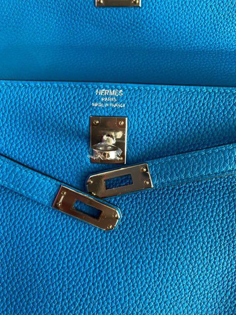 Hermès Kelly 25 Bleu Zanzibar Sellier Chevre Mysore Palladium Hardware —  The French Hunter