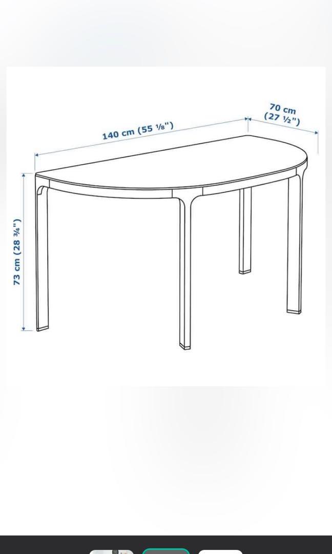 IKEA BEKANT half round table *moving out*, Furniture & Home Living, Furniture, Tables & Sets on