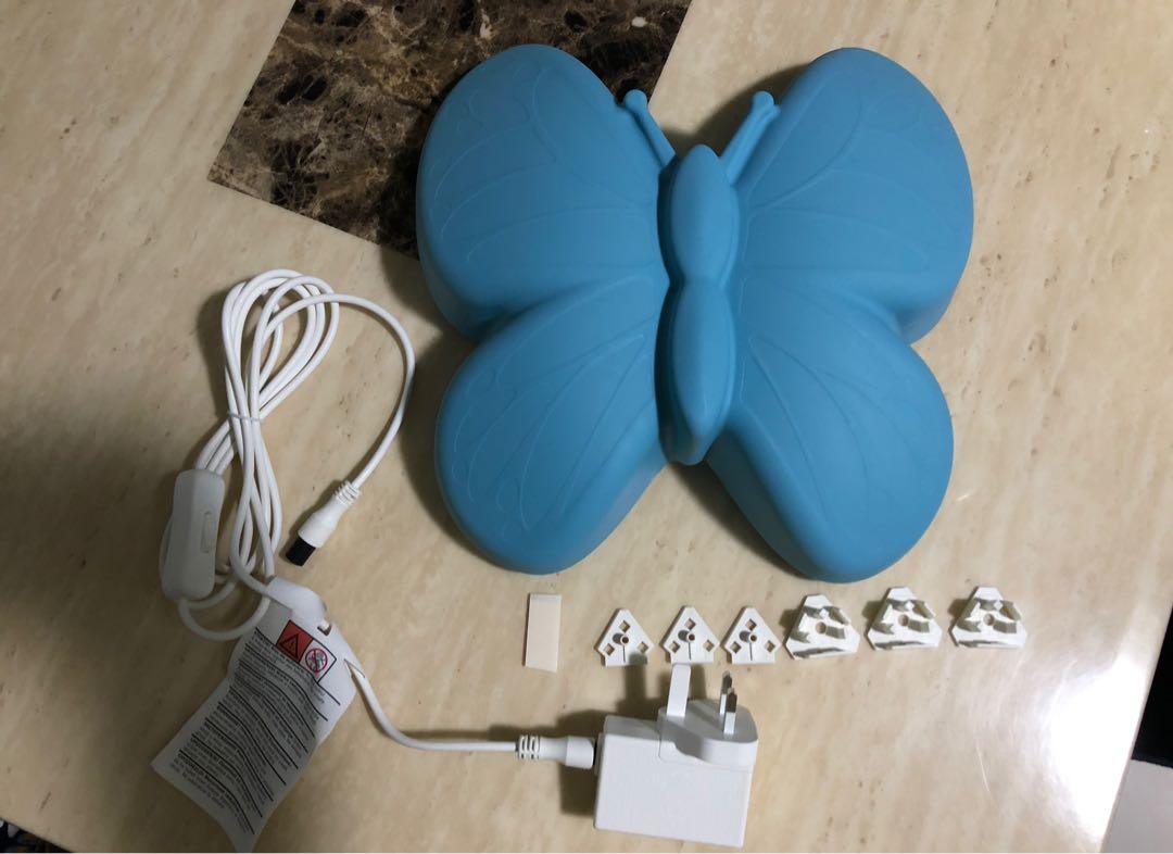 IKEA butterfly wall lamp (light blue), Babies & Kids, Baby Nursery