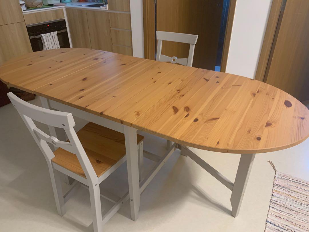 【東京都 小平市近郊引取り】IKEA  GAMLEBY 伸張テーブル　2～6人 東京都 小平市近郊引取り】IKEA GAMLEBY 伸張テーブル2～6人