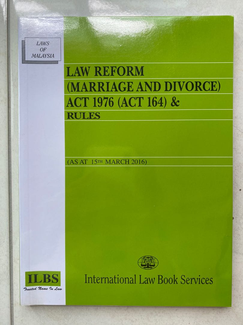Law Reform Marriage And Divorce Act Textbooks On Carousell