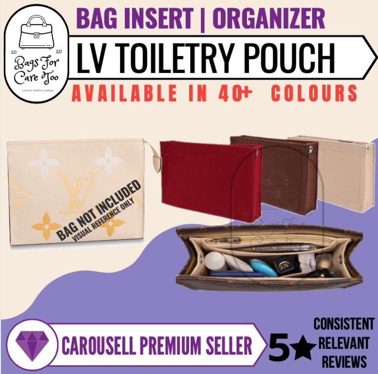 LV Toiletry Pouch 15/ 19/ 26 bag inner insert bag organiser to prevent  mess, Women's Fashion, Bags & Wallets, Cross-body Bags on Carousell