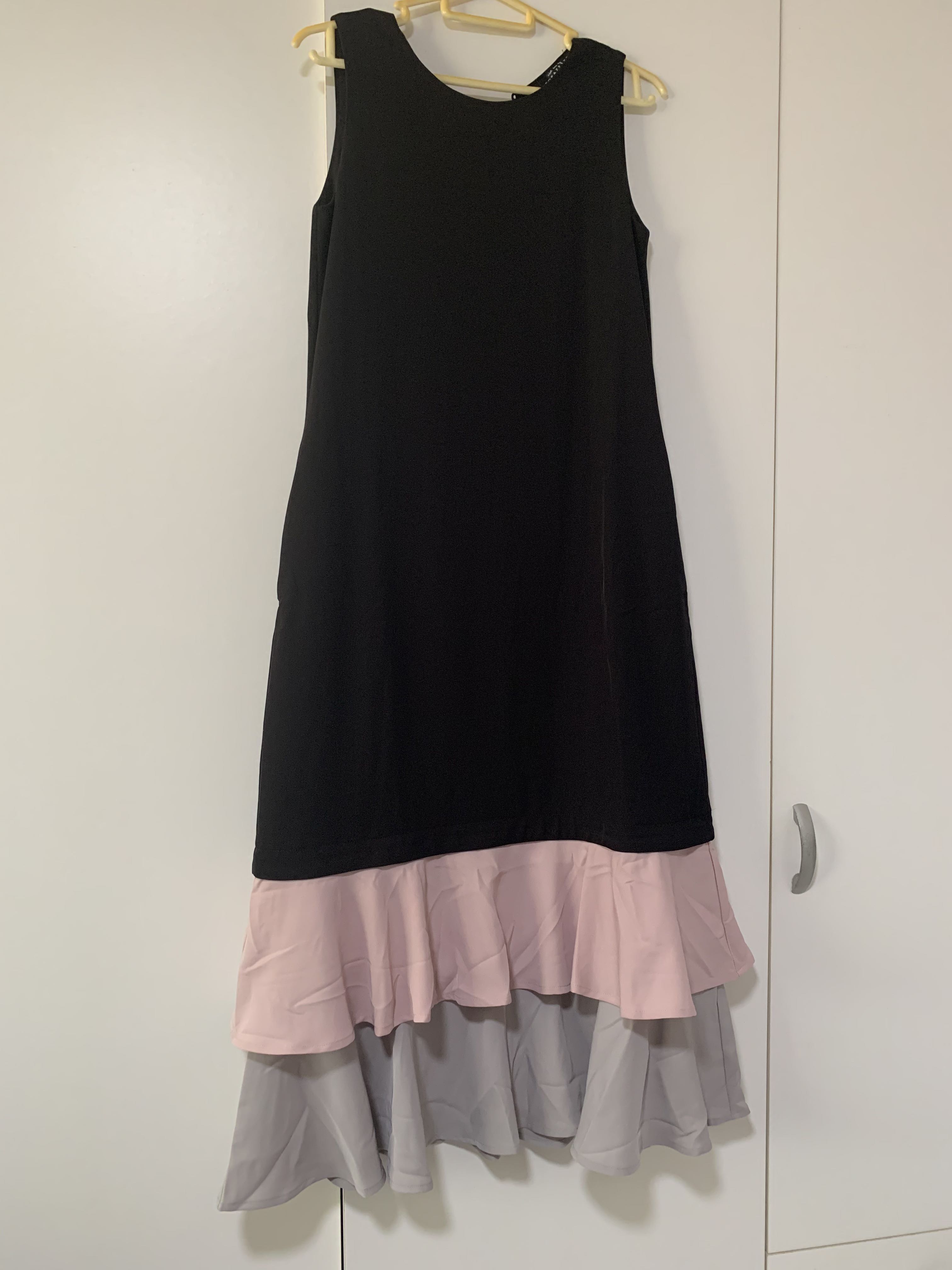 Midi pink grey dress, Women's Fashion, Dresses & Sets, Dresses on Carousell