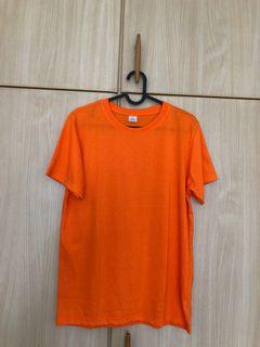 Orange colour 100% cotton round neck t-shirt