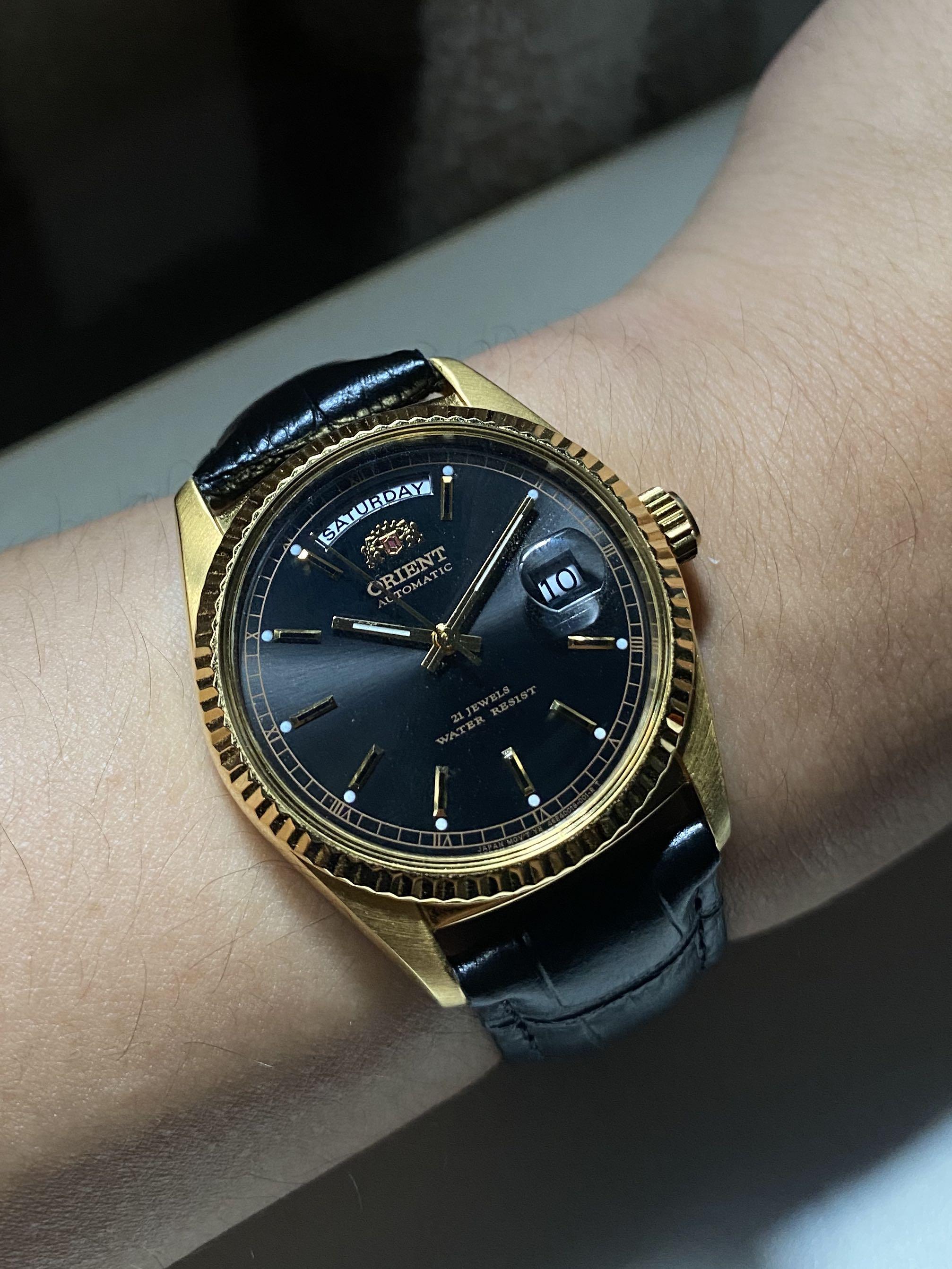 Orient President Gold with Black dial