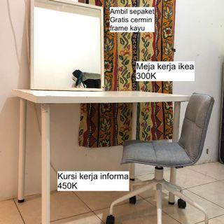 Paket meja kerja dan kursi kerja