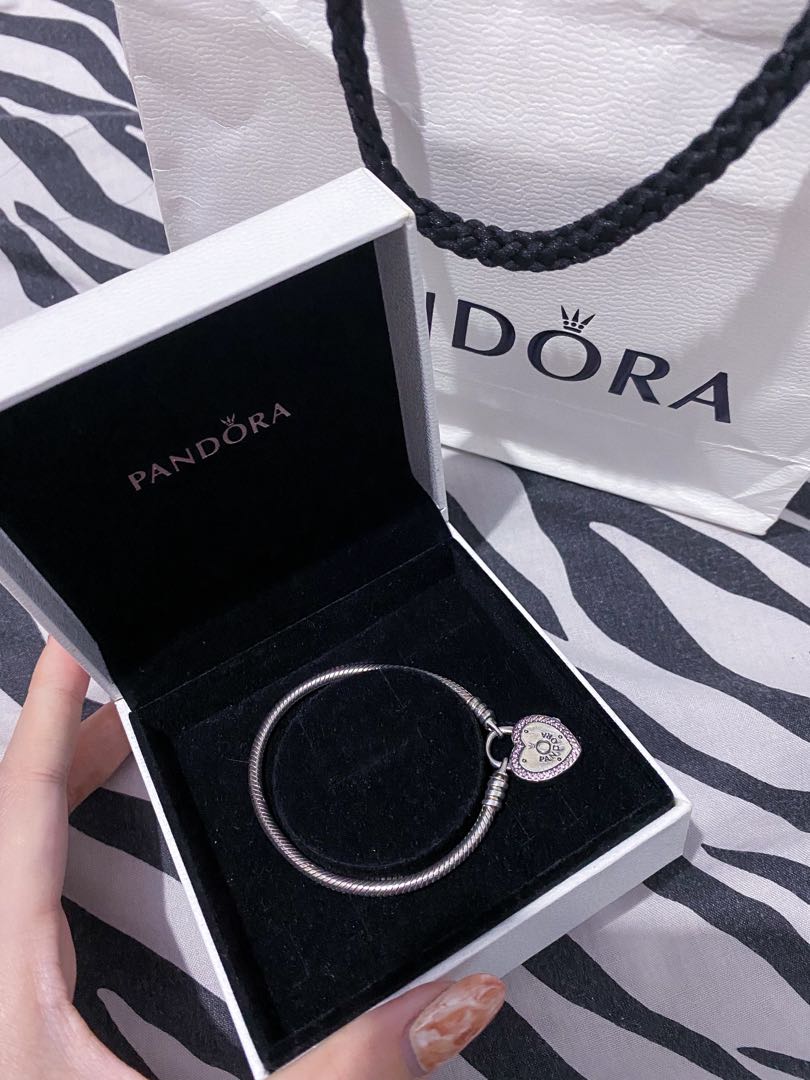 Pandora heart padlock bracelet ori 